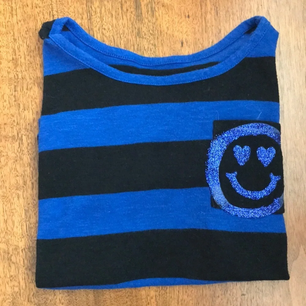 3/$20 Justice Stripe Top with Glitter Pocket